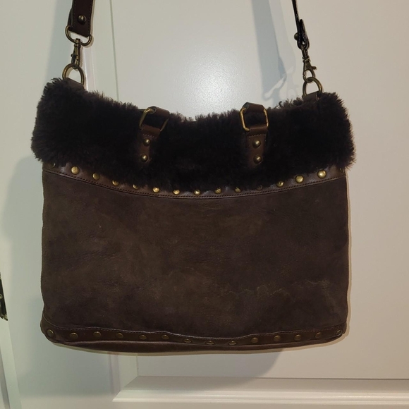UGG Brown Shearling Tote Bag - Picture 5 of 7
